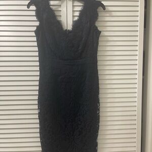 Elegant Navy Blue Lace Dress